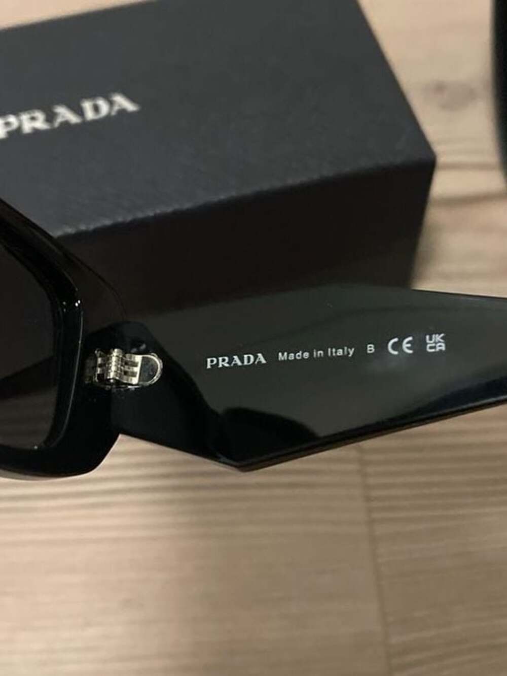 Prada Symbole SPR 17W Rectangle Sunglasses in Black - Picture 4 of 6